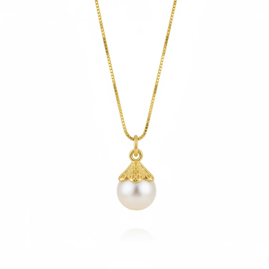 Flower Pearl Pendant Necklace