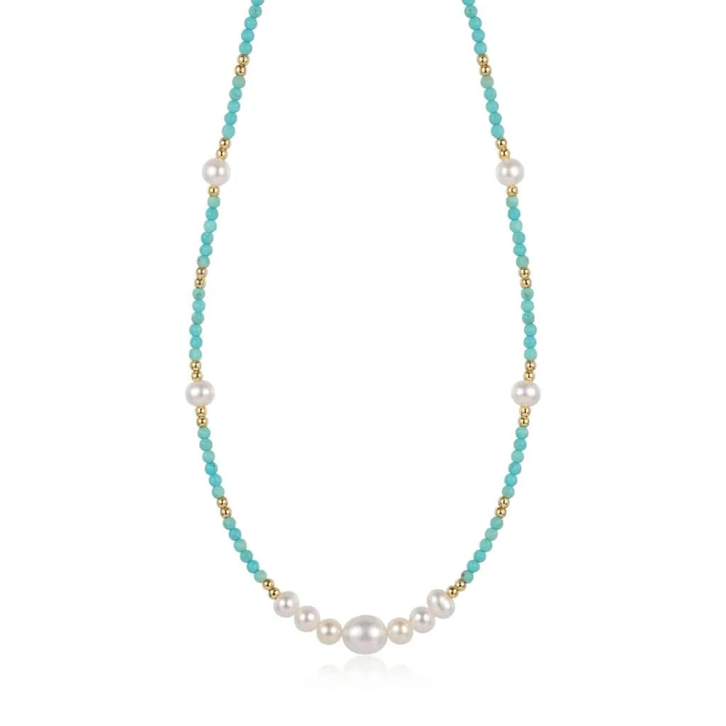 Freshwater Pearl Turquoise Beaded Necklace