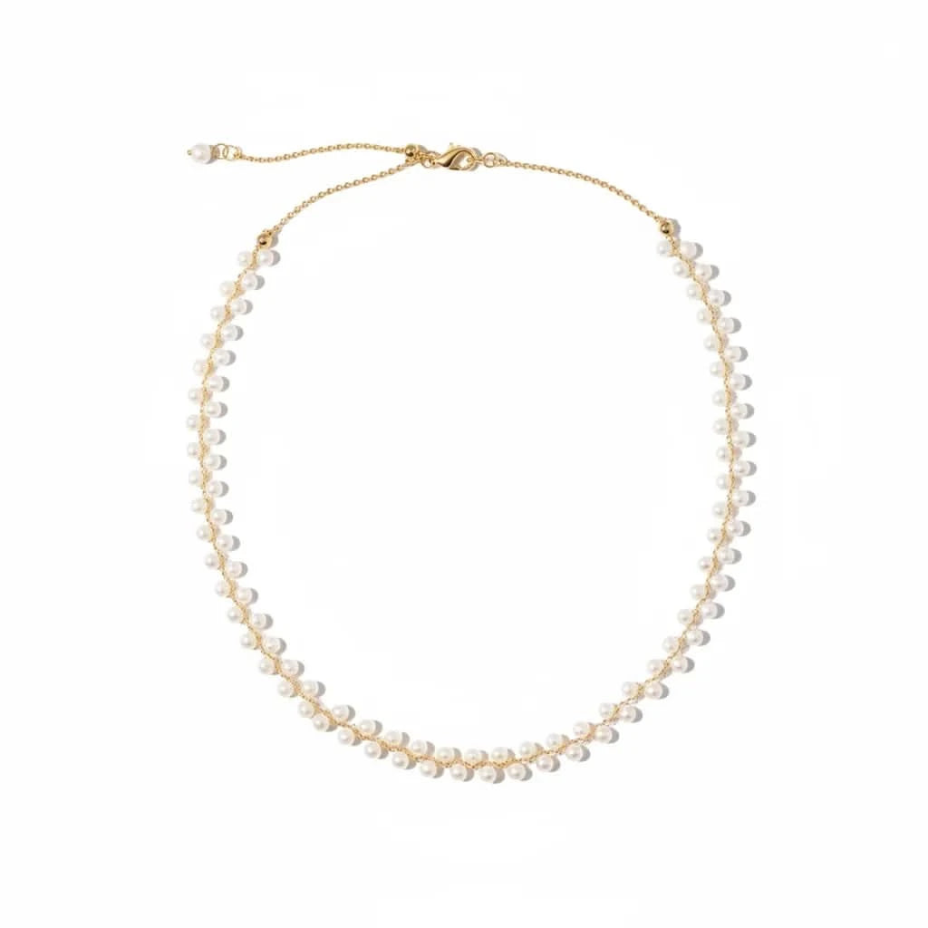 Freshwater Pearl Choker Necklace Adjustable Chain