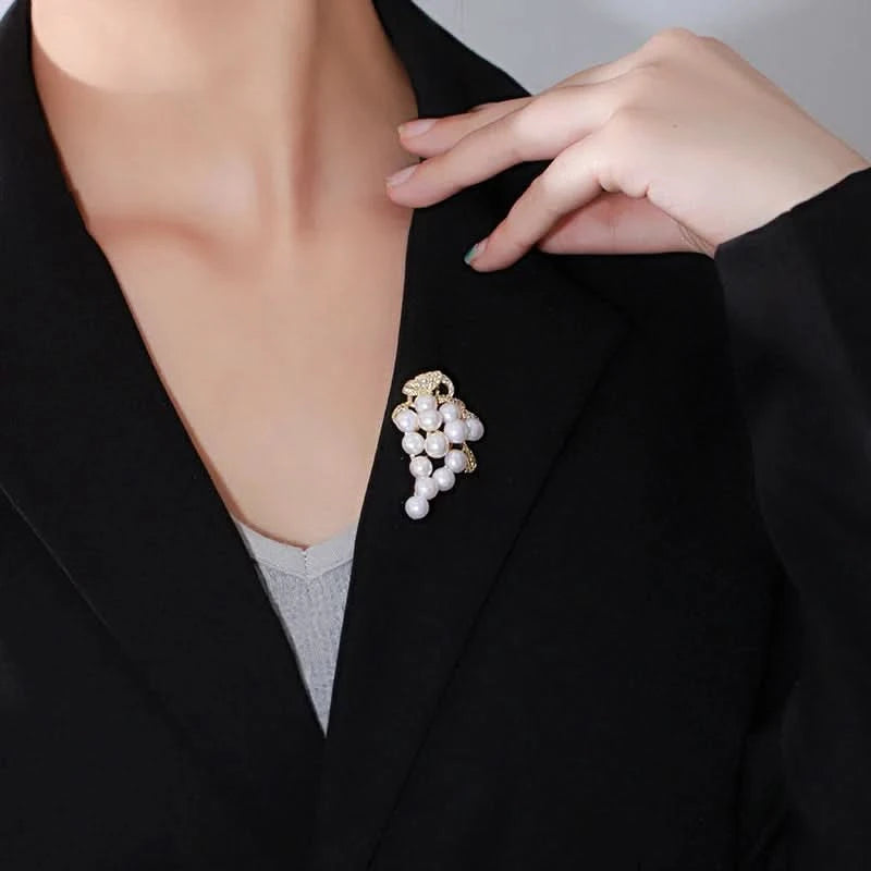 Freshwater Pearl Grape Brooch
