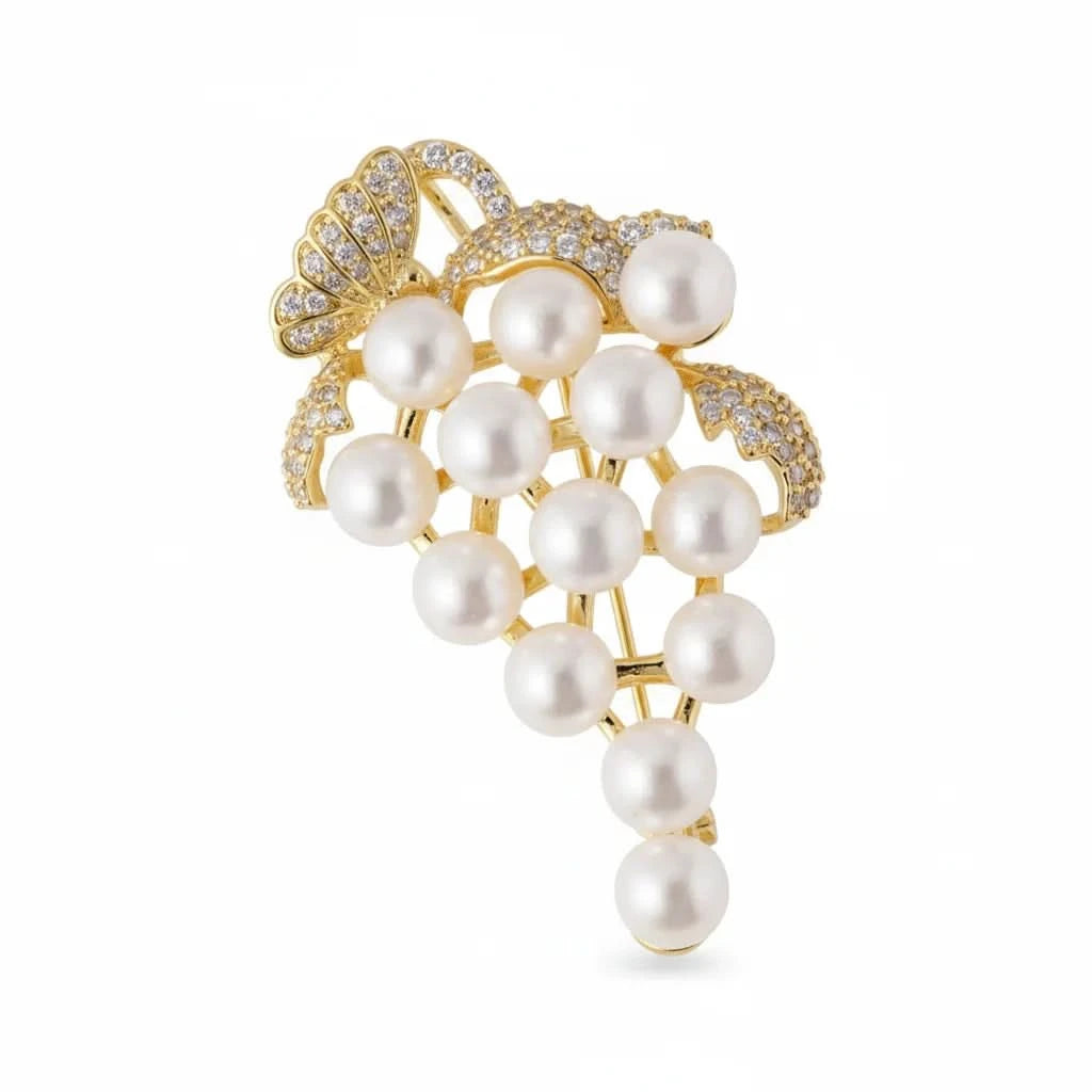 Freshwater Pearl Grape Brooch