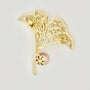 Ginkgo Leaf Pearl Brooch Pink Pin
