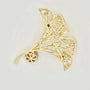 Ginkgo Leaf Pearl Brooch Pink backside