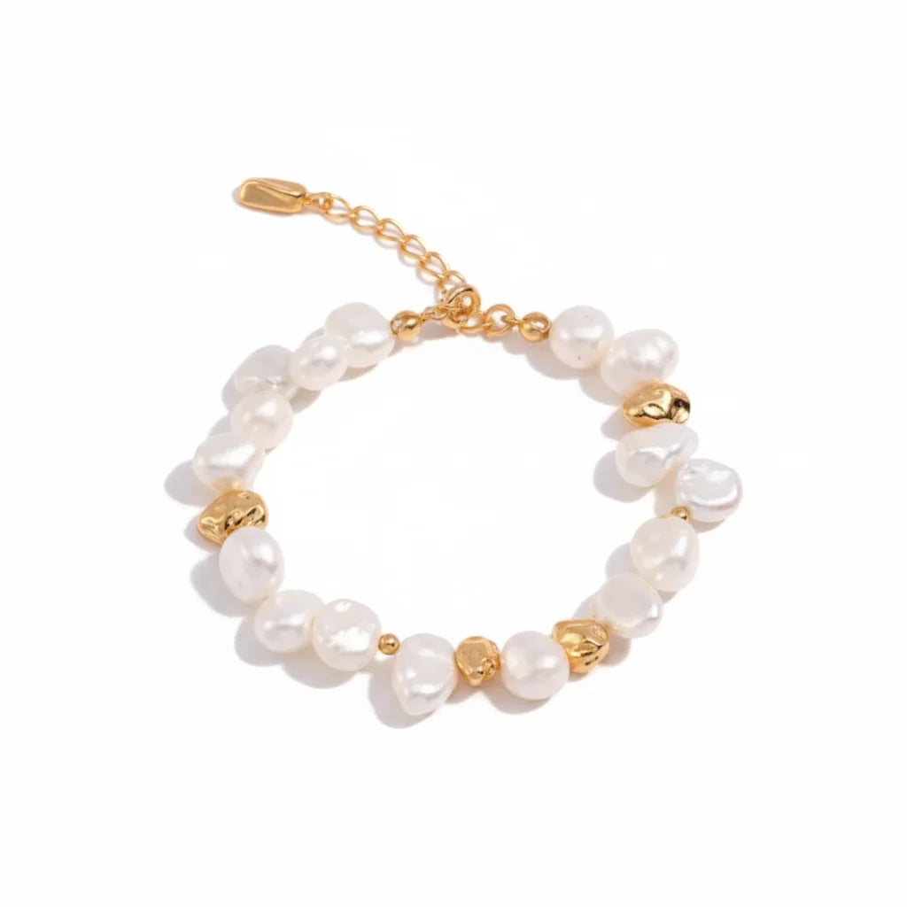 Gold Natural Pearl Bracelet