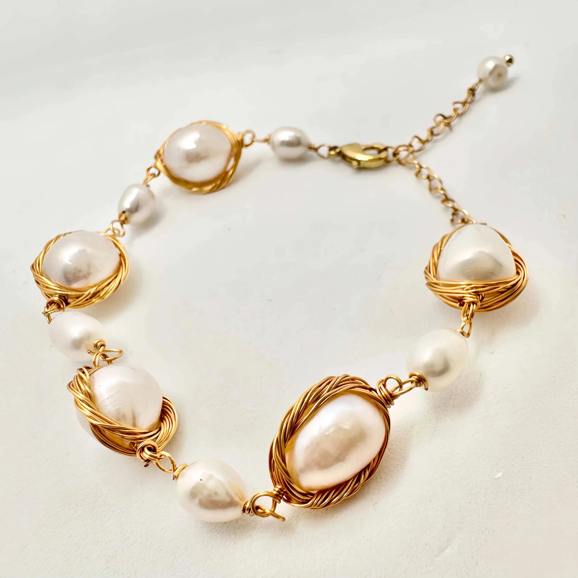 Plated Silver Pearl Bracelet