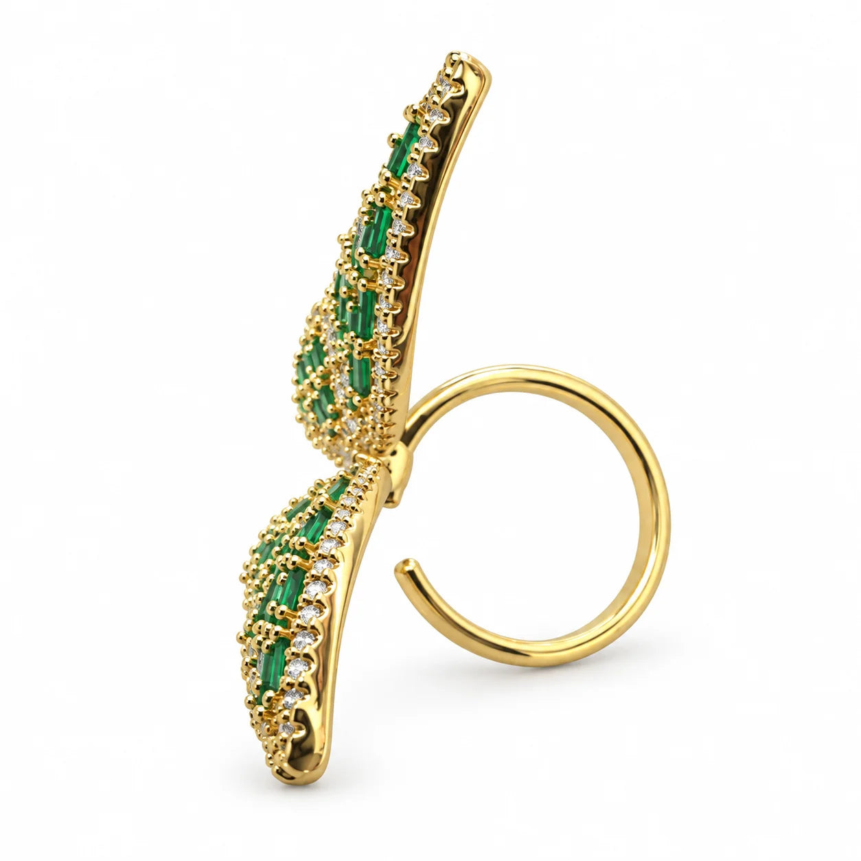 Green Zirconia Butterfly Statement Ring