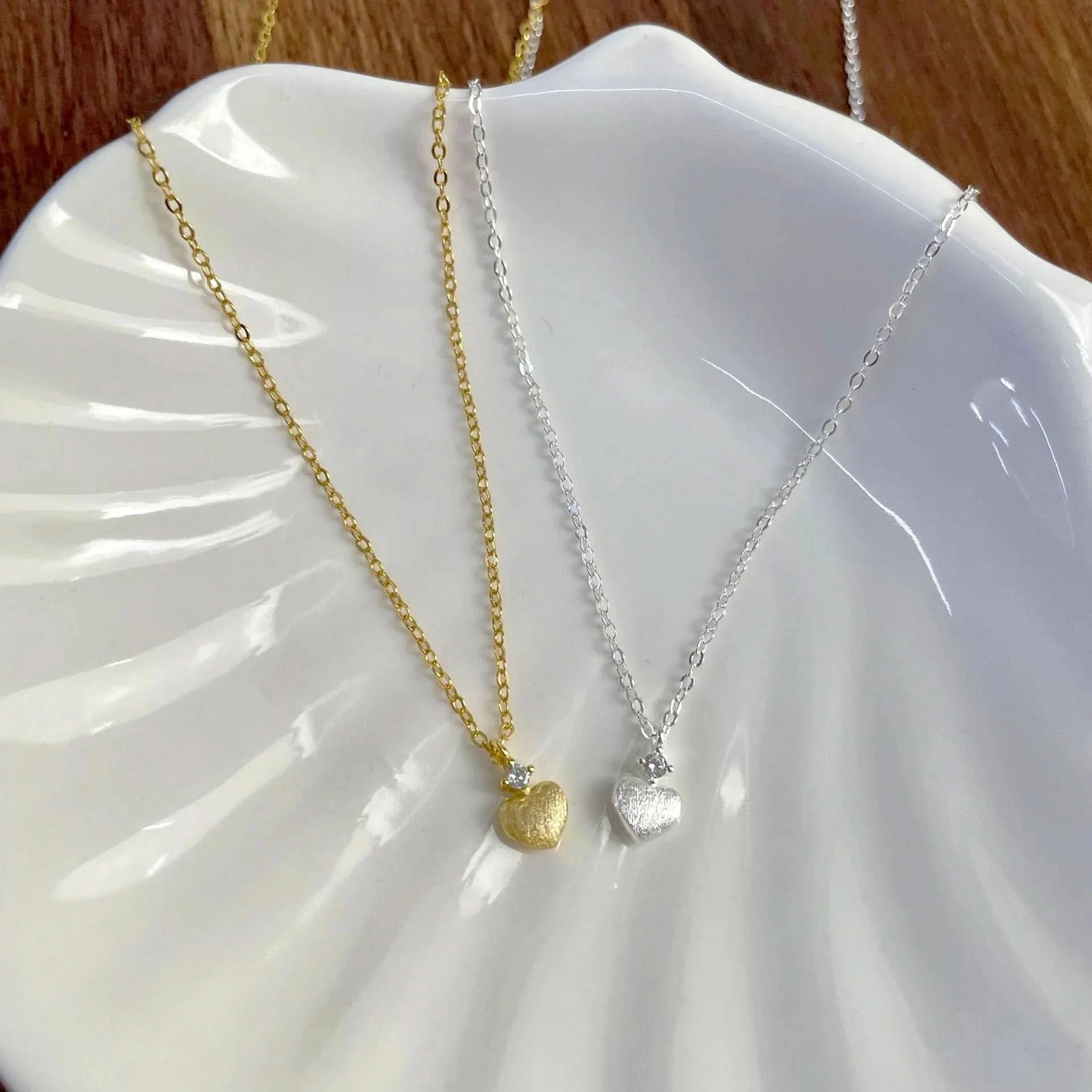 Heart Silver Necklace silver gold