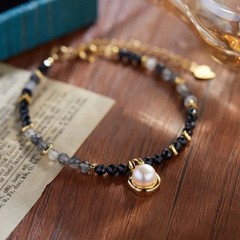 black stone bracelet