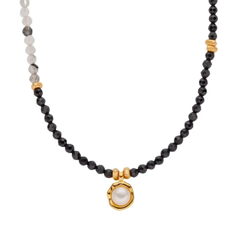 Natural Stone Necklace Pearl Pendant