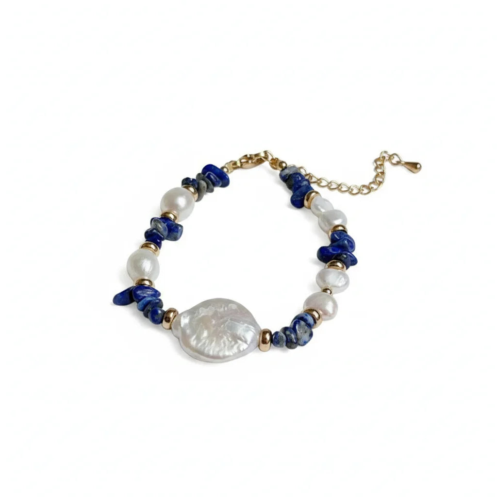 Lapis Lazuli Baroque Pearl Bracelet