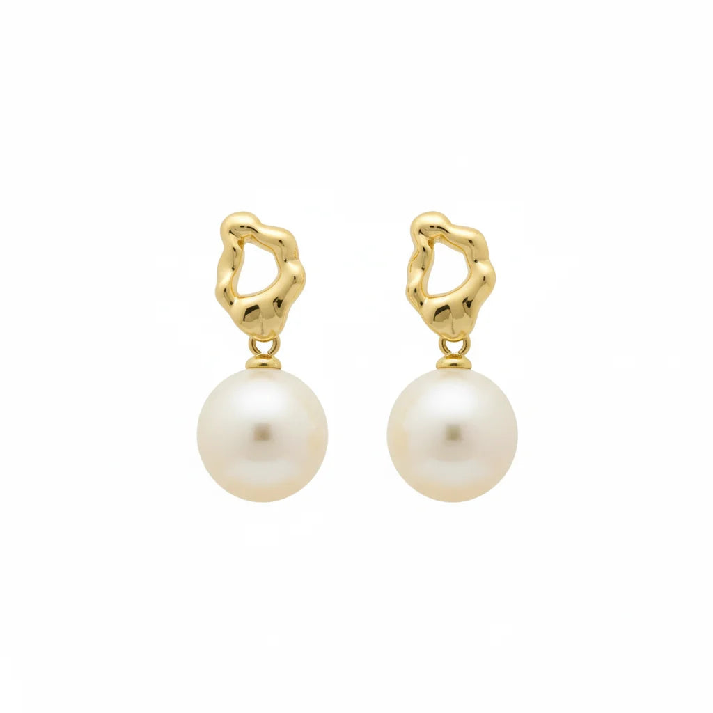 Lava Pearl Pendant Earrings