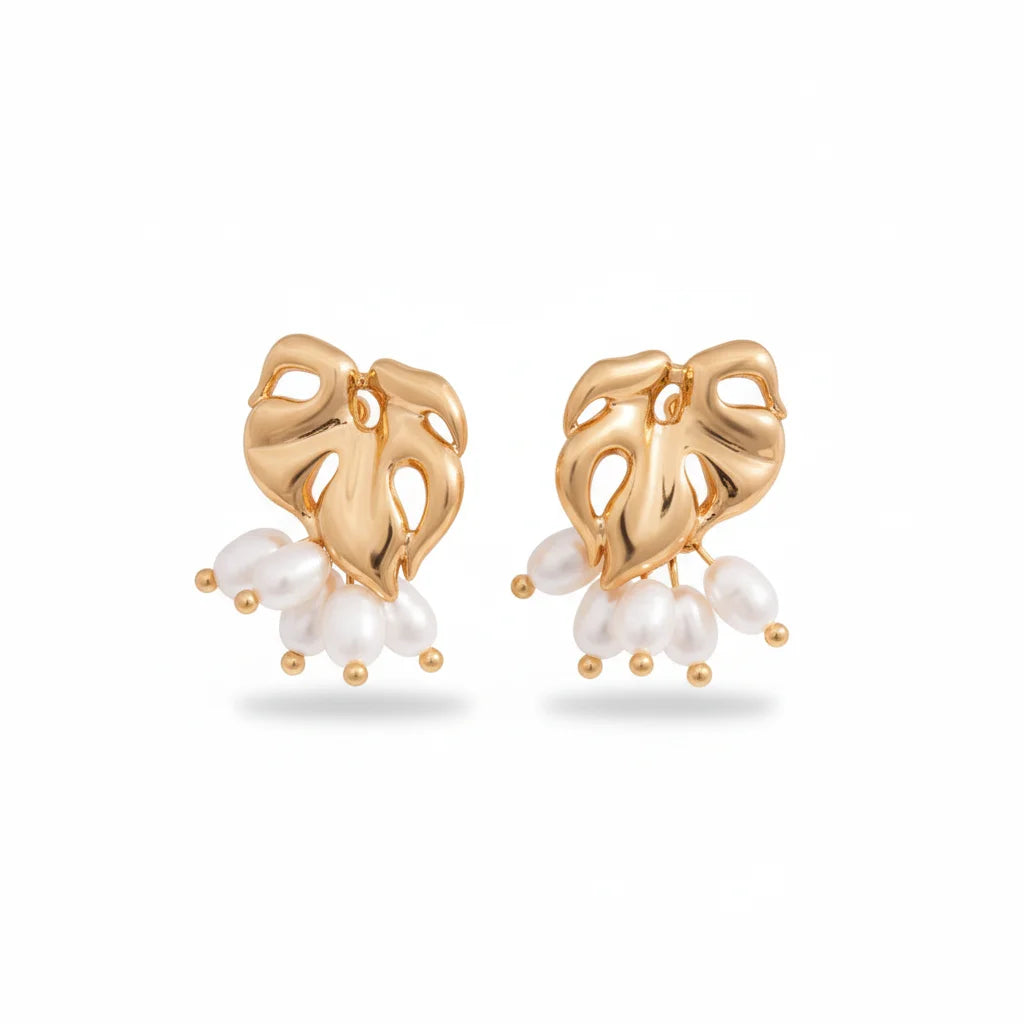 Leaves Seeds Pearl Earrings