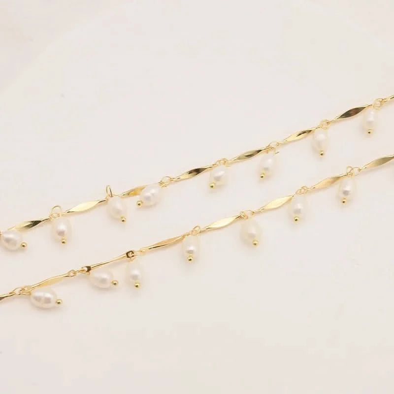 Long Freshwater Pearl Chain Necklace