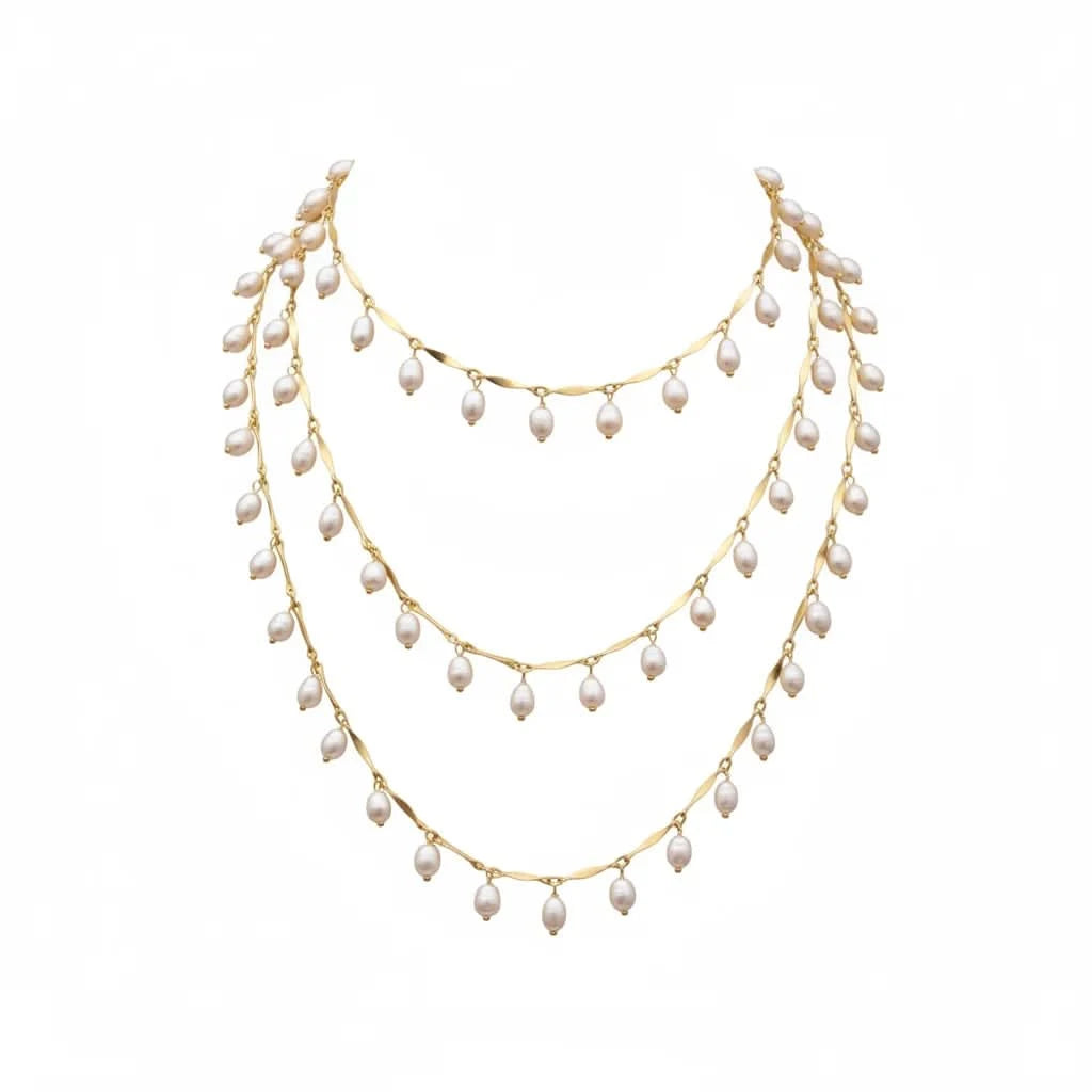 Long Freshwater Pearl Chain Necklace