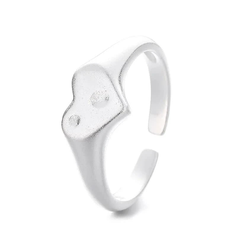 Matte Heart Silver Ring❤️