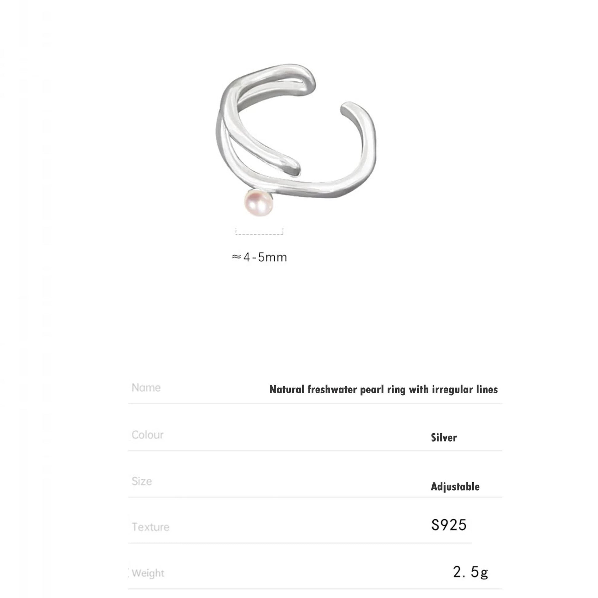 Natural Freshwater Pearl Ring Irregular Design