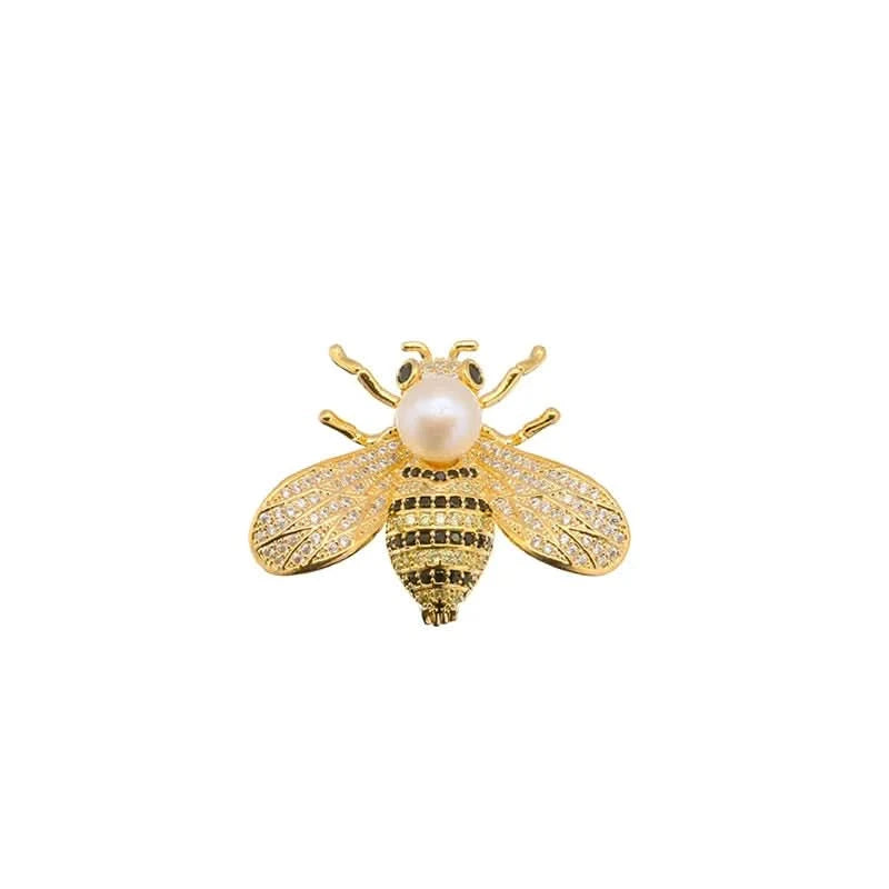 Natural Freshwater Pearl Bee Brooch