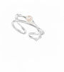Natural freshwater pearl irregular silver design ring