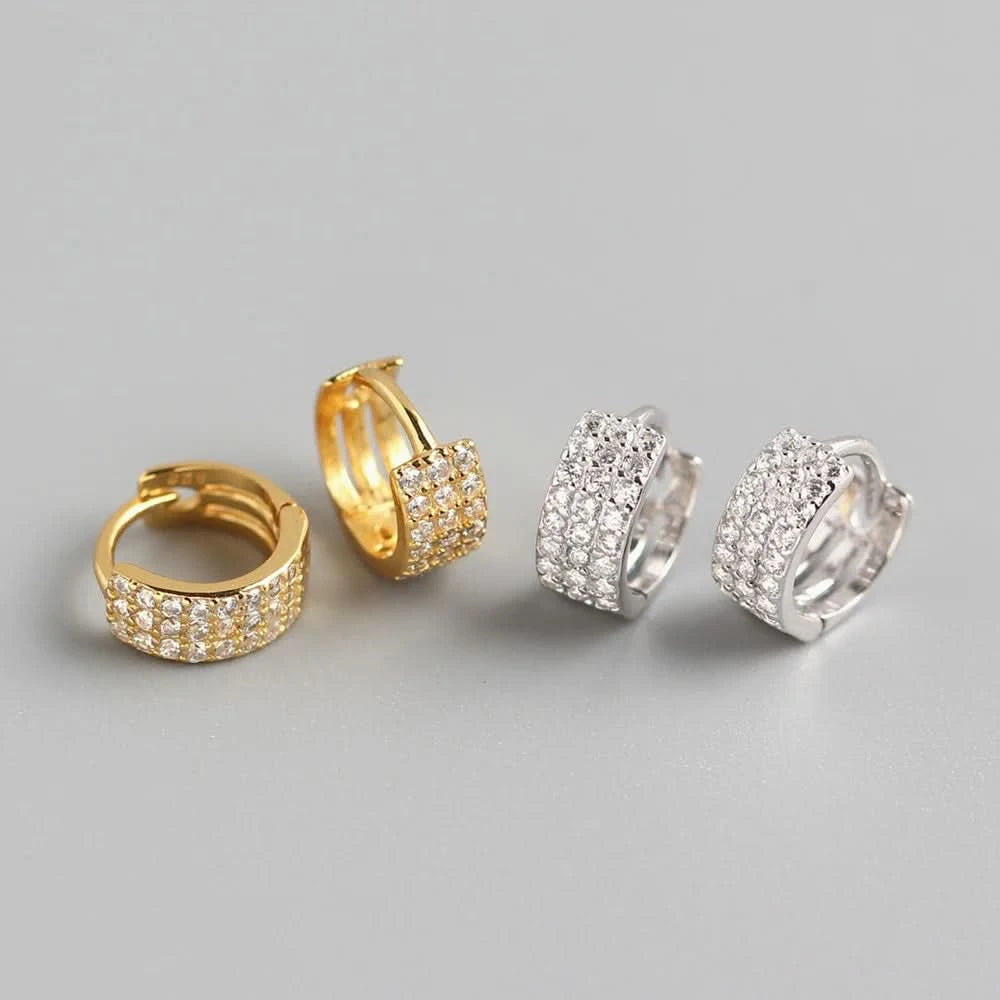 Pavé Huggie Hoop Earrings