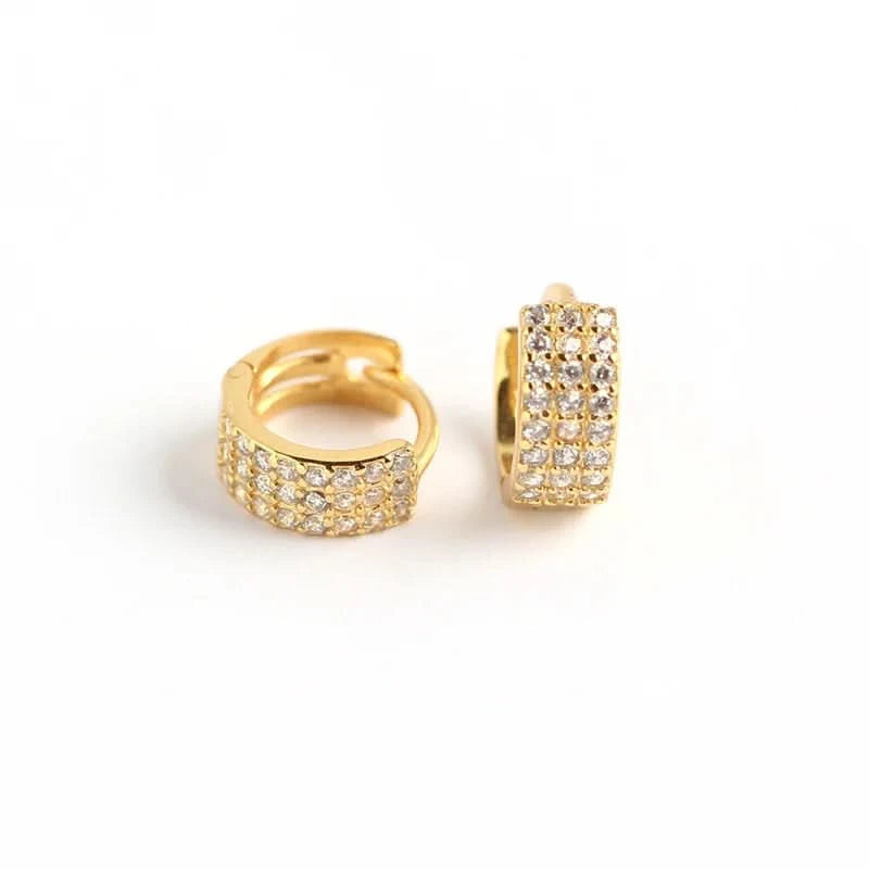 Pavé Huggie Hoop Earrings