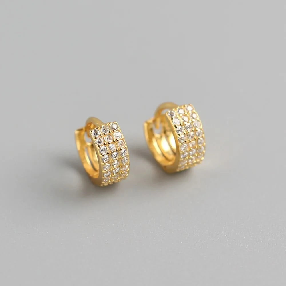 Pavé Huggie Hoop Earrings