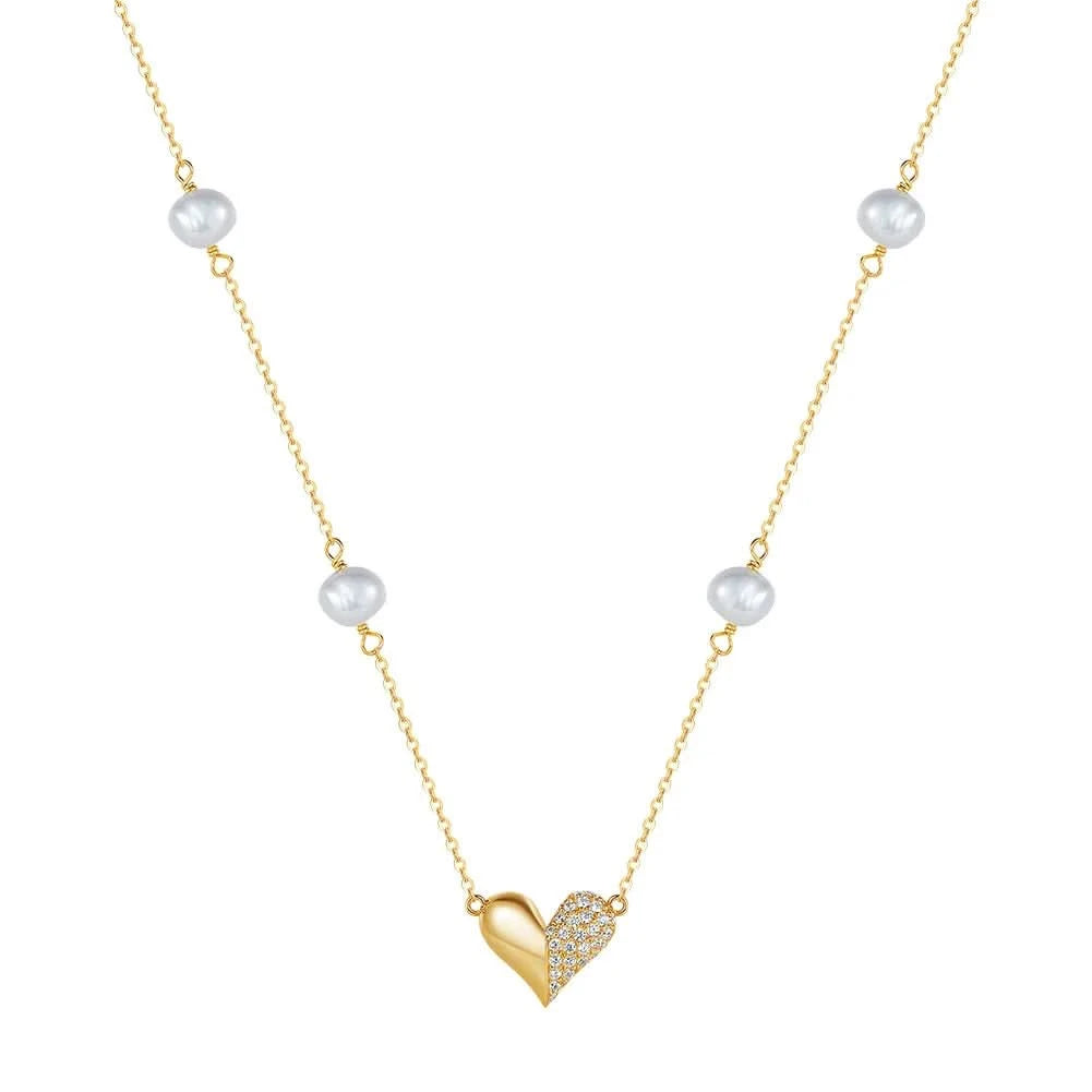 Pearl Heart Pendant Necklace