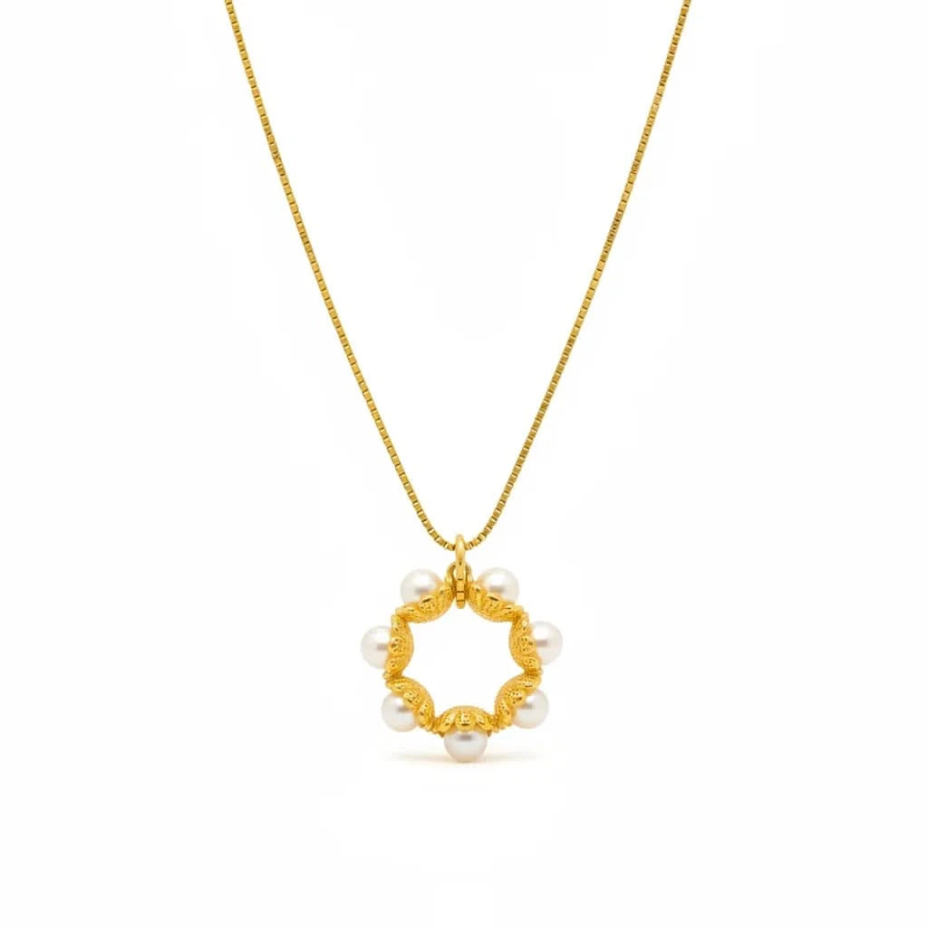 Pearl Circle Pendant Necklace