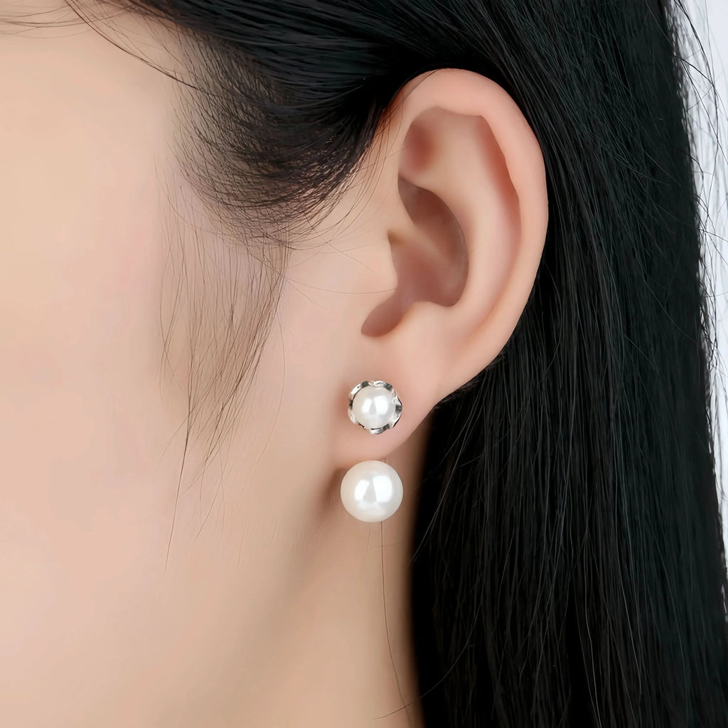 double sided pearl earrings