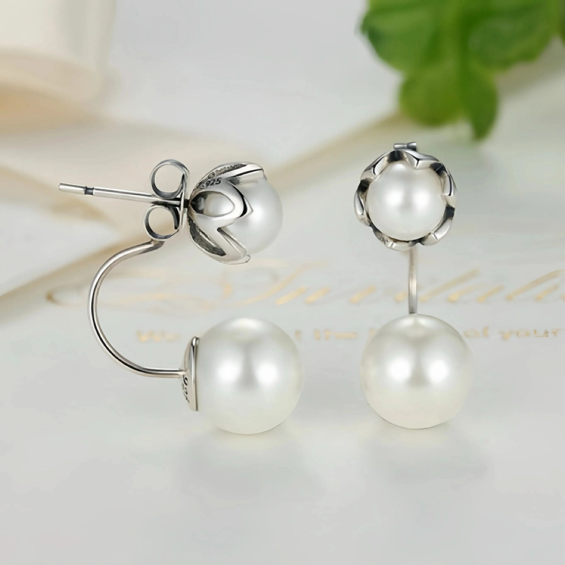 double sided pearl earrings