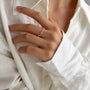Woman wearing a multicolour zircon vine open ring in polished S925 sterling silver