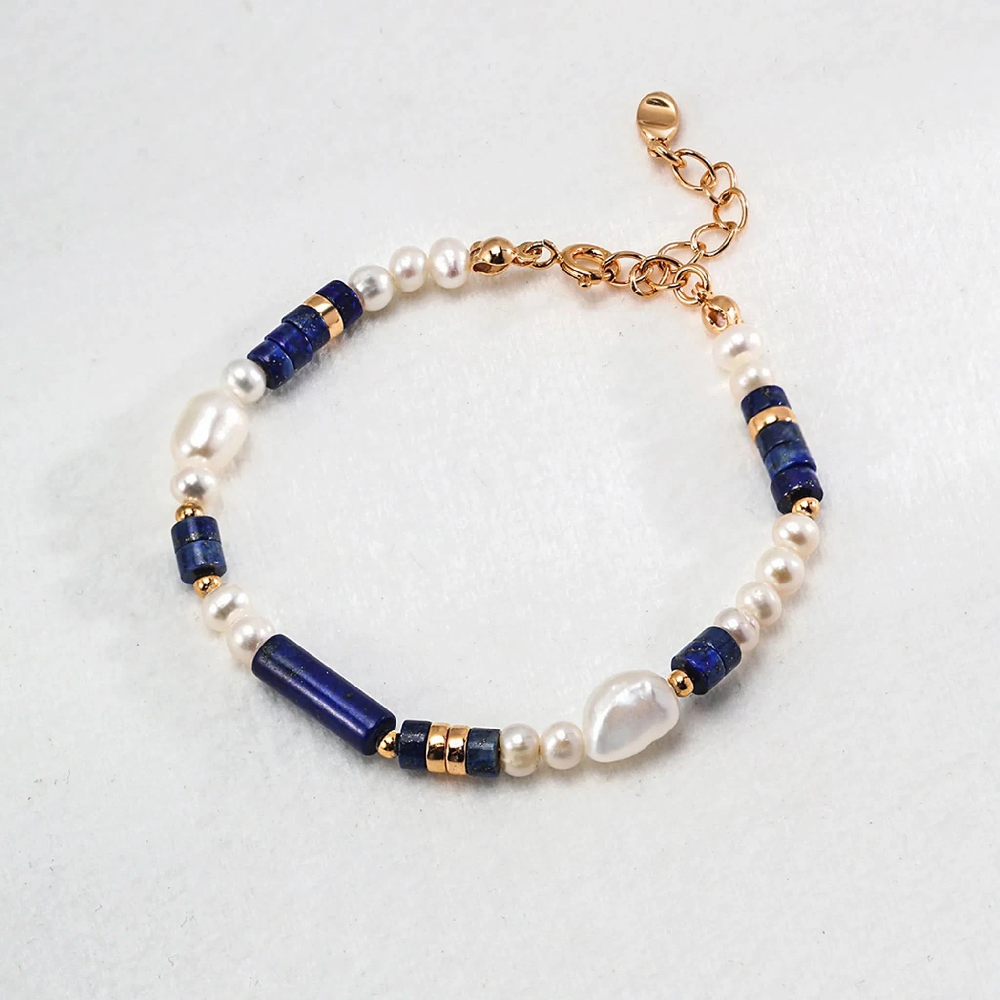 Lapis lazuli Baroque pearl bracelet