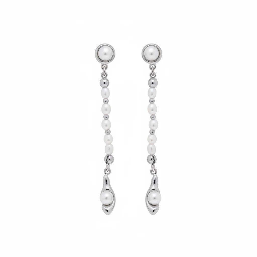 Seeds Bead Pearl Dangle Earrings
