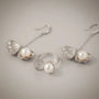 Silver Shell Pearl Earrings & Ring Bundle Set
