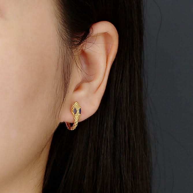 snake hoop earrings