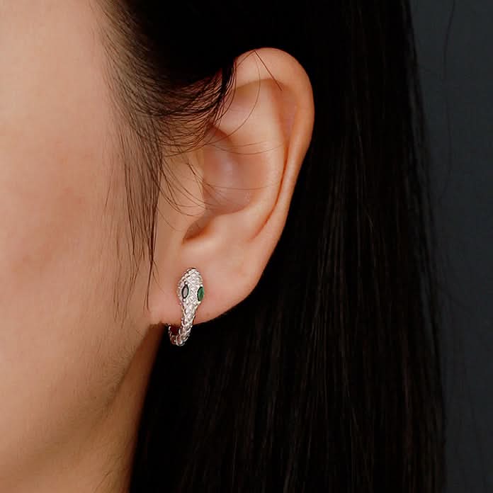 Small and Dainty Snake Hoops Earrings