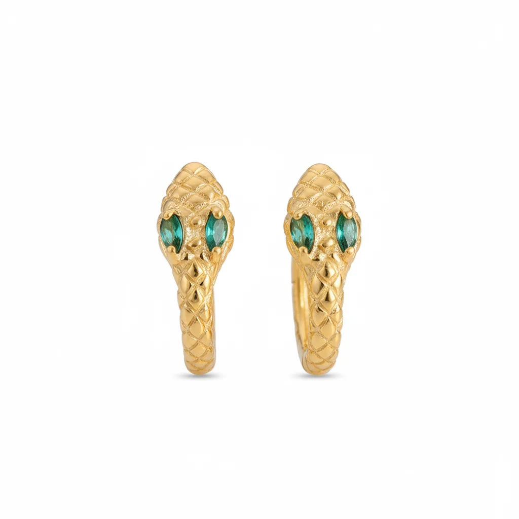Small and Dainty Snake Hoops Earrings
