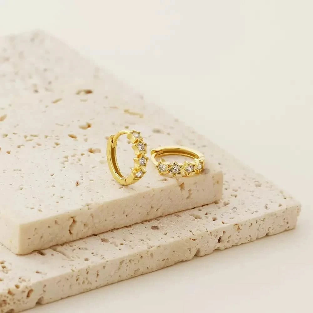 Stars Gem Hoop Earrings