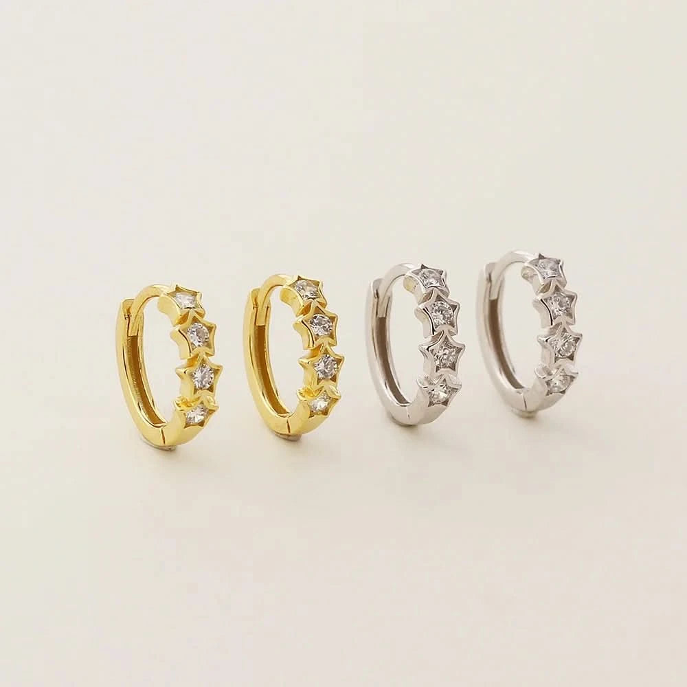 Stars Gem Hoop Earrings