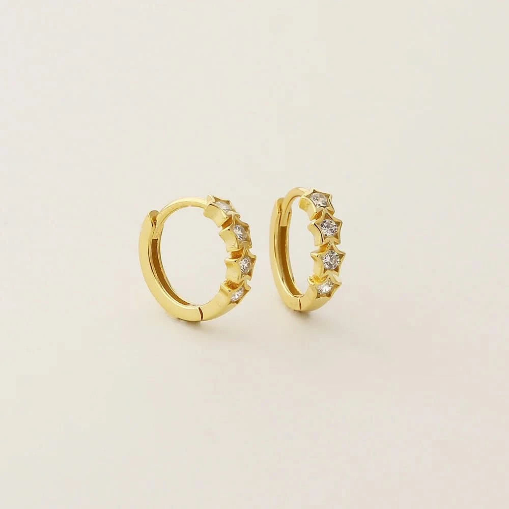 Stars Gem Hoop Earrings