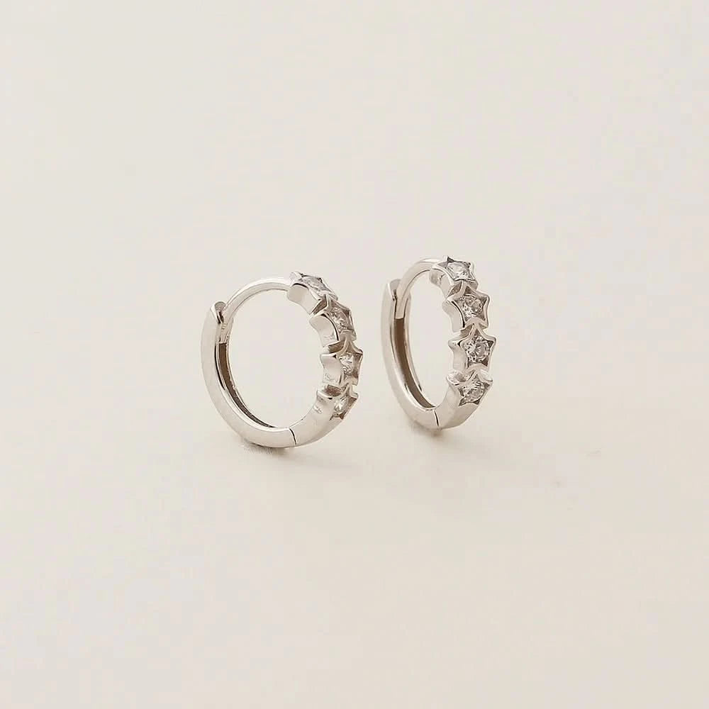 Stars Gem Hoop Earrings
