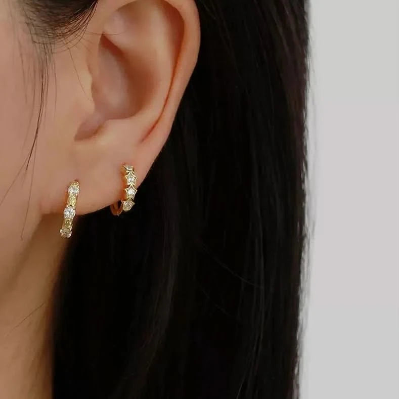 Stars Gem Hoop Earrings