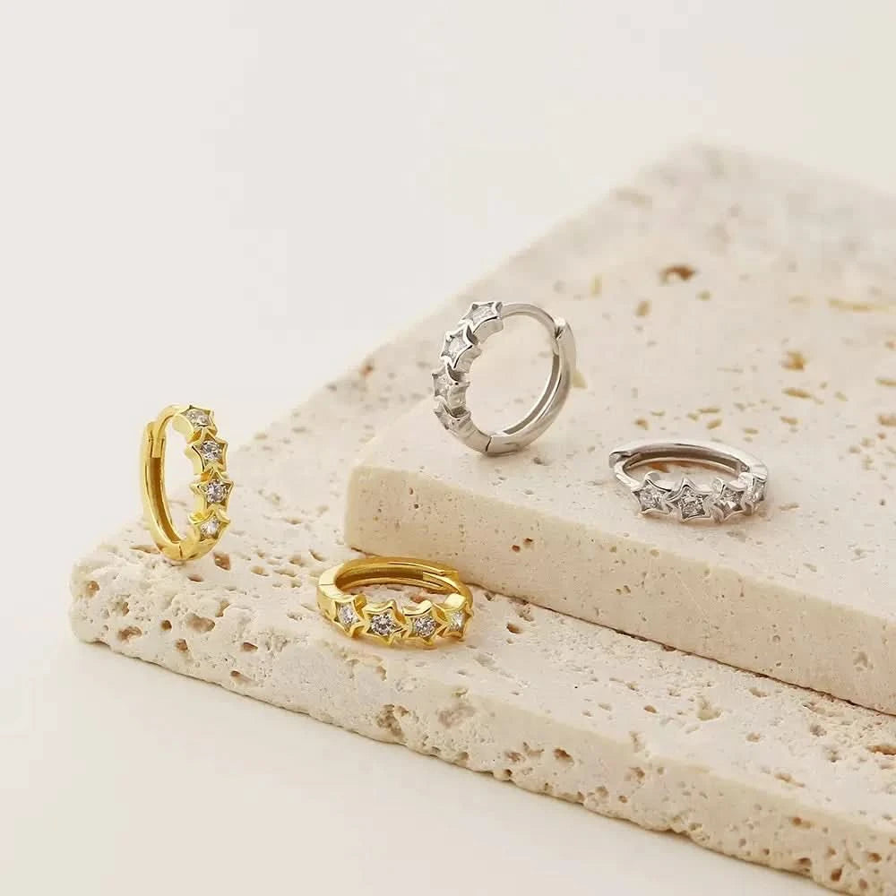 Stars Gem Hoop Earrings