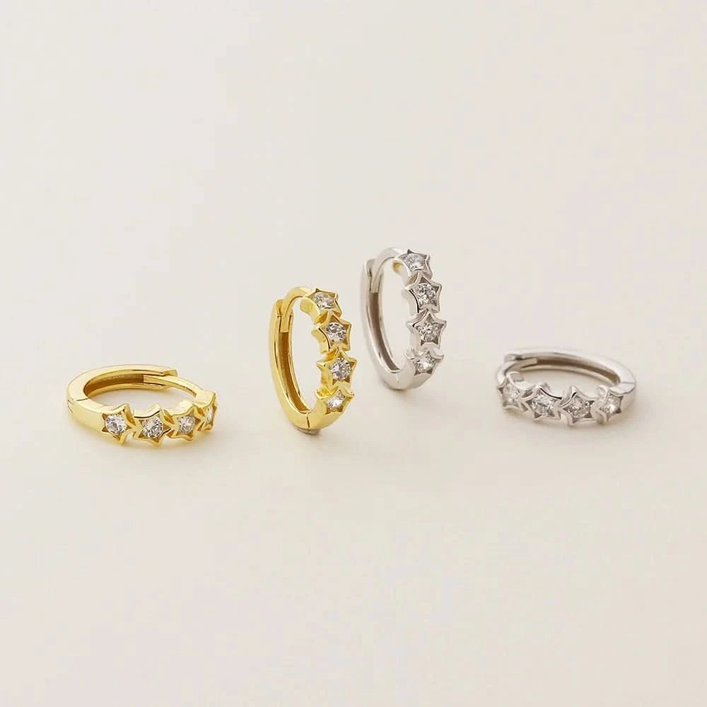 Stars Gem Hoop Earrings
