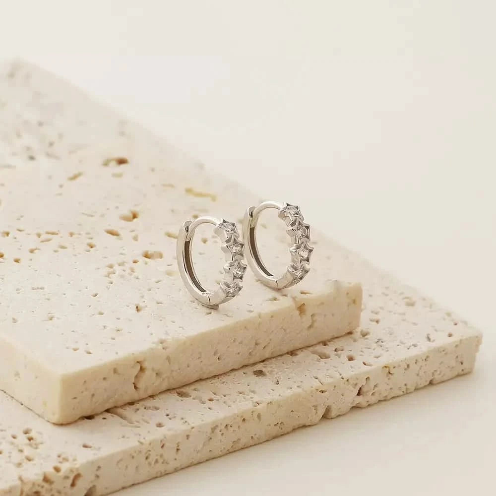 Stars Gem Hoop Earrings