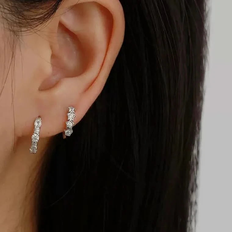 Stars Gem Hoop Earrings