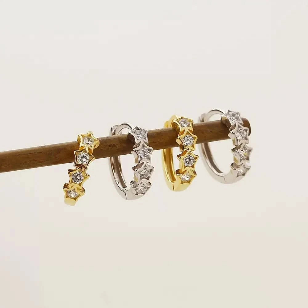 Stars Gem Hoop Earrings