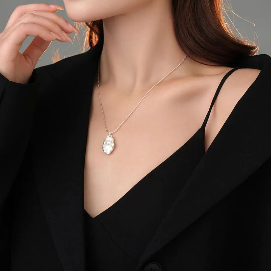 Sterling Princess Pearl Pendant Necklace