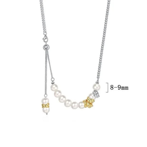 Sterling Silver Freshwater Pearl Adjustable Necklace