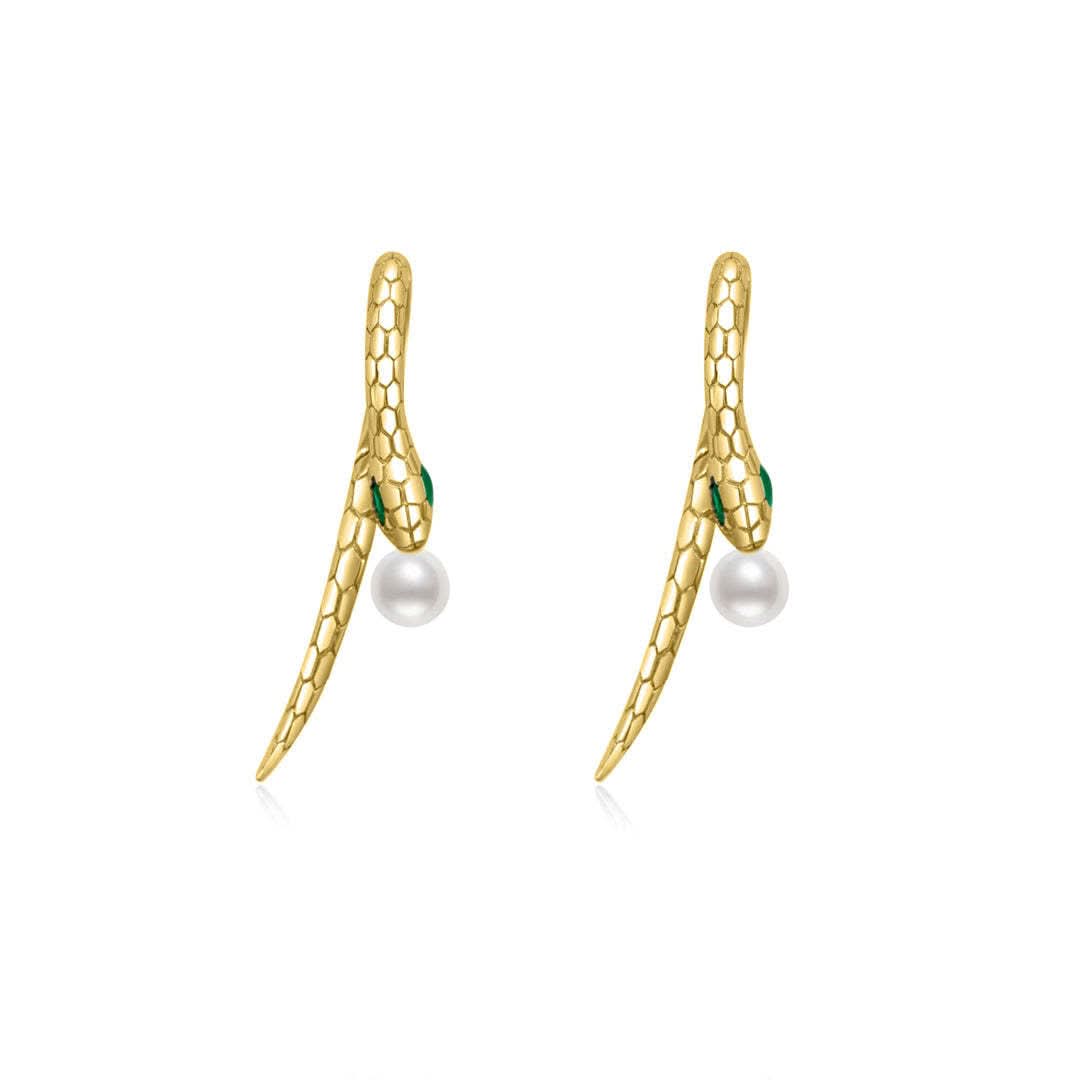 Thin Sleek Snake Hoops Earrings