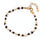 Tiger eye gemstone pearl beaded bracelet